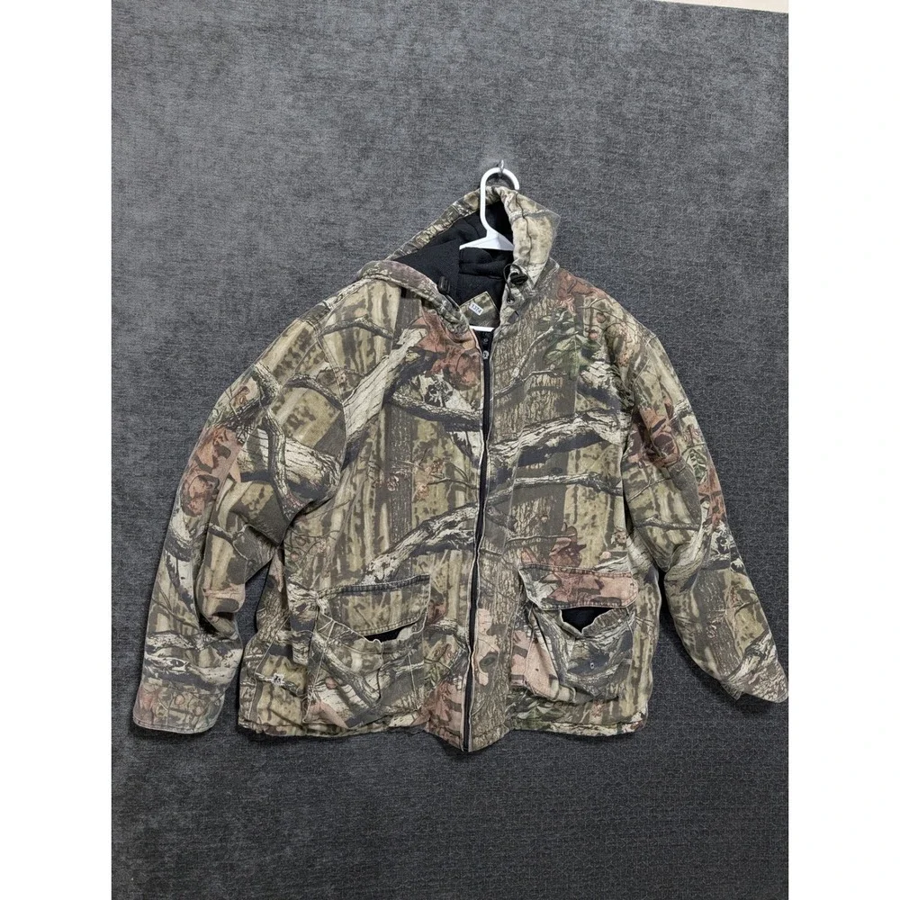 Mossy Oak Break-Up Infinity Camo Hooded Jacket Mens XL Full Zip Hunting Coat